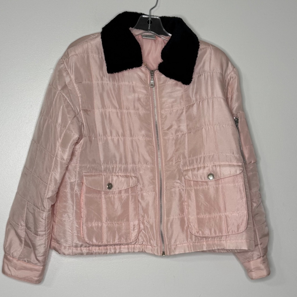 Partners Pink 100% Silk Quilted Jacket Women's M